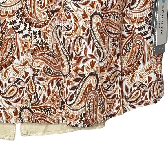 Daniel Rainn Stitch Fix Mixed Media Top Sleeveless Lace Brown Cream Women PM NWT - Picture 6 of 12